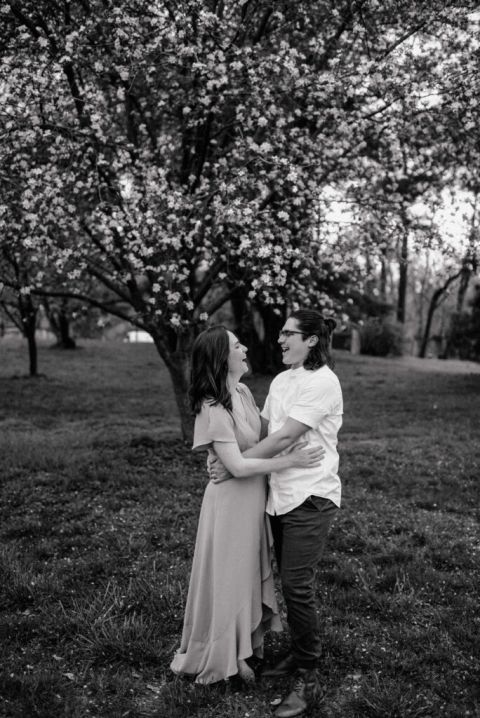 Locust Grove Black and White engagement photo in Louisville Kentucky